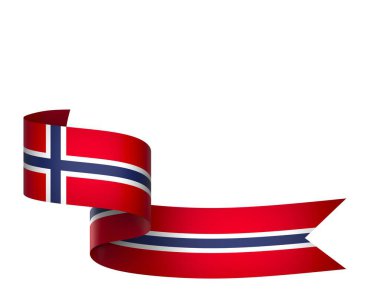 Norveç Bayrak Tasarım Elemanı Ulusal Kutlamalar ve Olaylar için beyaz bir arkaplanda izole edildi