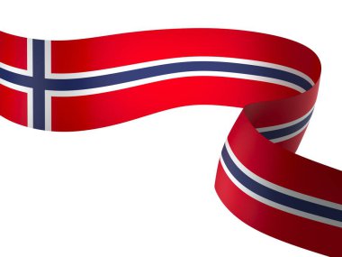 Norveç Bayrak Tasarım Elemanı Ulusal Kutlamalar ve Olaylar için beyaz bir arkaplanda izole edildi