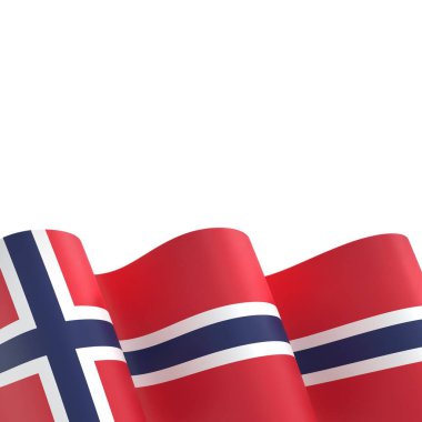 Norveç Bayrak Tasarım Elemanı Ulusal Kutlamalar ve Olaylar için beyaz bir arkaplanda izole edildi