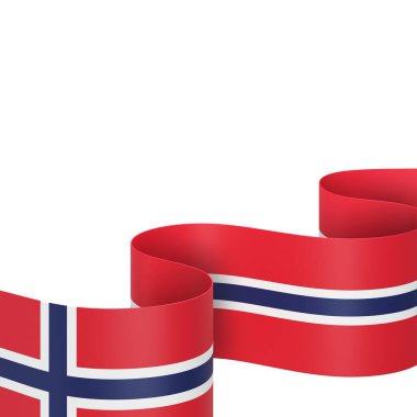 Norveç Bayrak Tasarım Elemanı Ulusal Kutlamalar ve Olaylar için beyaz bir arkaplanda izole edildi