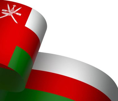 Umman Kurdele Tasarım Elemanı Ulusal Kutlamalar ve Olaylar için beyaz bir arkaplanda izole edildi