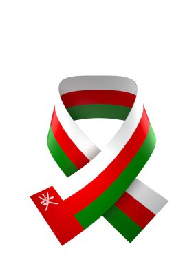 Umman Kurdele Tasarım Elemanı Ulusal Kutlamalar ve Olaylar için beyaz bir arkaplanda izole edildi