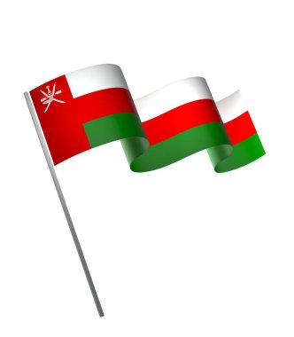 Umman Kurdele Tasarım Elemanı Ulusal Kutlamalar ve Olaylar için beyaz bir arkaplanda izole edildi