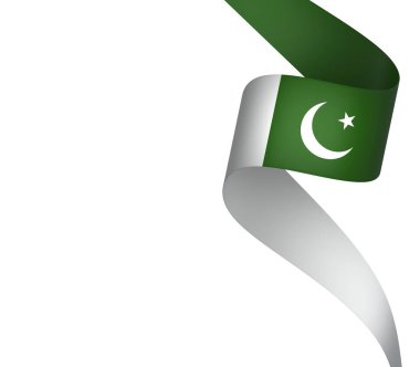 Pakistan Kurdele Tasarım Elemanı Ulusal Kutlamalar ve Etkinlikler için beyaz bir arkaplanda izole edildi