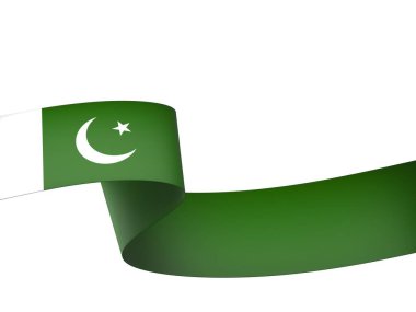 Pakistan Kurdele Tasarım Elemanı Ulusal Kutlamalar ve Etkinlikler için beyaz bir arkaplanda izole edildi