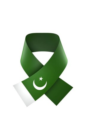 Pakistan Kurdele Tasarım Elemanı Ulusal Kutlamalar ve Etkinlikler için beyaz bir arkaplanda izole edildi