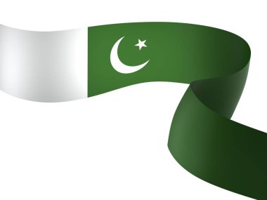 Pakistan Kurdele Tasarım Elemanı Ulusal Kutlamalar ve Etkinlikler için beyaz bir arkaplanda izole edildi