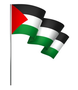 Ulusal Kutlamalar ve Etkinlikler için Filistin Kurdele Tasarım Elemanı beyaz arka planda izole edildi