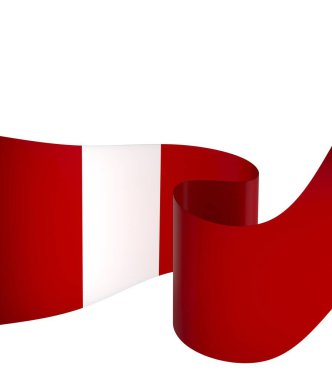 Ulusal Kutlamalar ve Olaylar için Peru Kurdele Tasarım Elemanı beyaz bir arkaplanda izole edildi