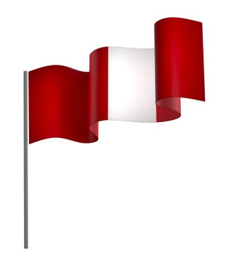 Ulusal Kutlamalar ve Olaylar için Peru Kurdele Tasarım Elemanı beyaz bir arkaplanda izole edildi