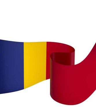 Romanya Kurdele Tasarım Elemanı Ulusal Kutlamalar ve Etkinlikler için beyaz bir arkaplanda izole edildi