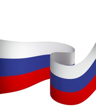 Rusya Kurdele Tasarım Elemanı Ulusal Kutlamalar ve Etkinlikler için beyaz bir arkaplanda izole edildi