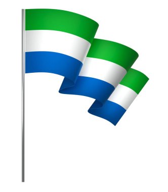 Sierra Leone Kurdele Tasarım Elemanı Ulusal Kutlamalar ve Olaylar için beyaz bir arkaplanda izole edildi