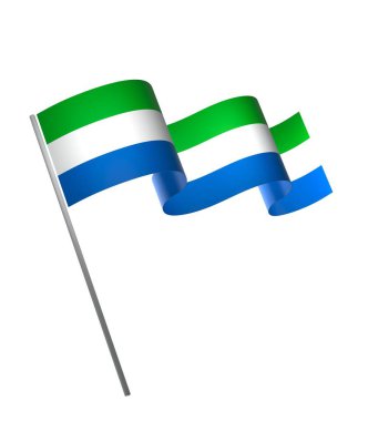 Sierra Leone Kurdele Tasarım Elemanı Ulusal Kutlamalar ve Olaylar için beyaz bir arkaplanda izole edildi