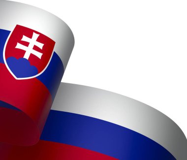 Slovakya Kurdele Tasarım Elemanı Ulusal Kutlamalar ve Olaylar için beyaz bir arkaplanda izole edildi