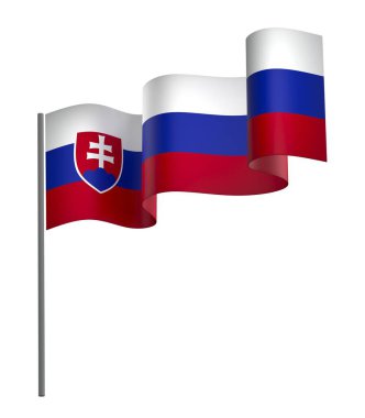 Slovakya Kurdele Tasarım Elemanı Ulusal Kutlamalar ve Olaylar için beyaz bir arkaplanda izole edildi