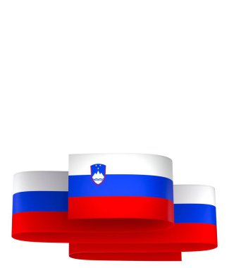 Slovenya Kurdele Tasarım Elemanı Ulusal Kutlamalar ve Olaylar için beyaz bir arkaplanda izole edildi