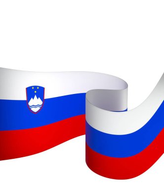 Slovenya Kurdele Tasarım Elemanı Ulusal Kutlamalar ve Olaylar için beyaz bir arkaplanda izole edildi