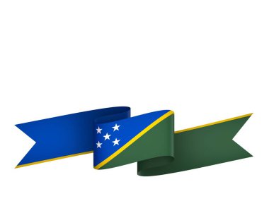 Solomon Adası Kurdele Tasarım Elemanı Ulusal Kutlamalar ve Etkinlikler için beyaz arka planda izole edildi