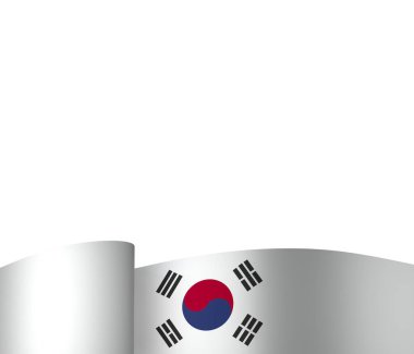 Güney Kore Kurdele Tasarım Elemanı Ulusal Kutlamalar ve Etkinlikler için beyaz arka planda izole