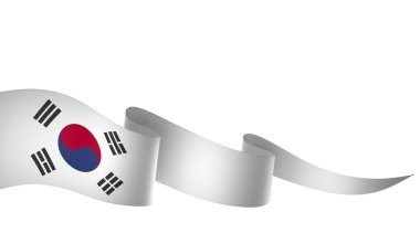 Güney Kore Kurdele Tasarım Elemanı Ulusal Kutlamalar ve Etkinlikler için beyaz arka planda izole