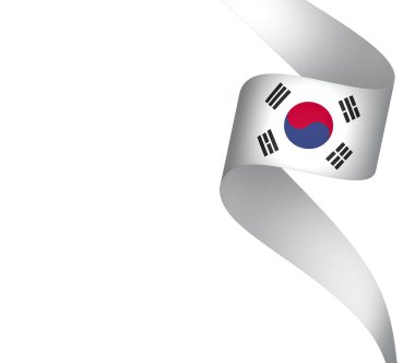 Güney Kore Kurdele Tasarım Elemanı Ulusal Kutlamalar ve Etkinlikler için beyaz arka planda izole