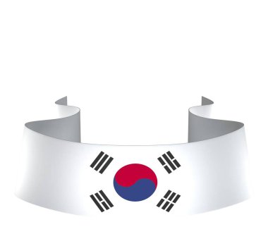 Güney Kore Kurdele Tasarım Elemanı Ulusal Kutlamalar ve Etkinlikler için beyaz arka planda izole