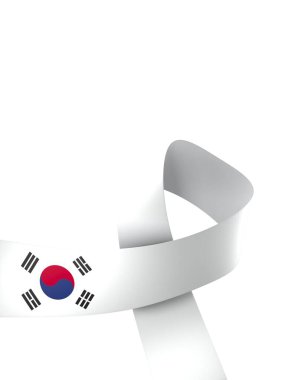 Güney Kore Kurdele Tasarım Elemanı Ulusal Kutlamalar ve Etkinlikler için beyaz arka planda izole