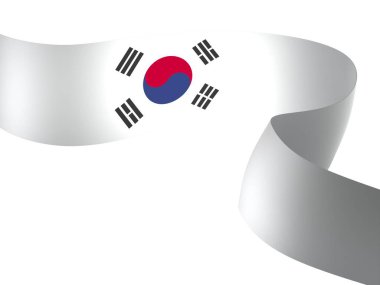 Güney Kore Kurdele Tasarım Elemanı Ulusal Kutlamalar ve Etkinlikler için beyaz arka planda izole