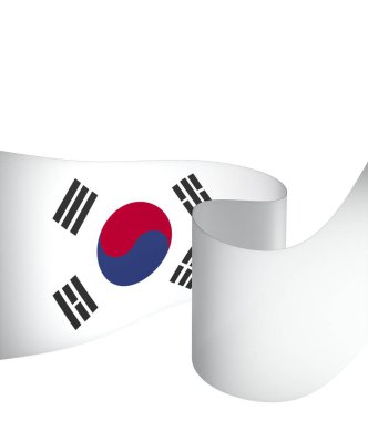 Güney Kore Kurdele Tasarım Elemanı Ulusal Kutlamalar ve Etkinlikler için beyaz arka planda izole