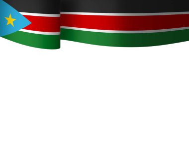 South Sudan Ribbon Flag Design Element isolated in a white background for National Celebrations and Events clipart