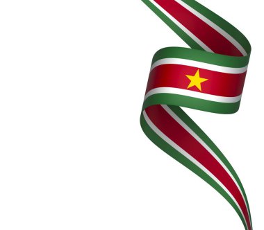 Surinam Kurdele Tasarım Elemanı Ulusal Kutlamalar ve Olaylar için beyaz bir arkaplanda izole