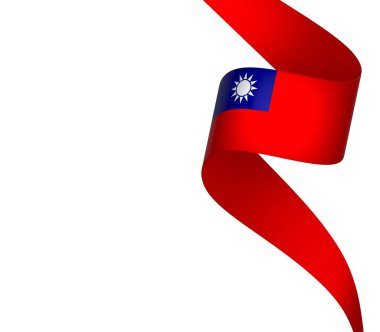 Tayvan Kurdele Tasarım Elemanı Ulusal Kutlamalar ve Olaylar için beyaz bir arkaplanda izole edildi