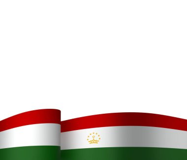 Tacikistan Kurdele Tasarım Elemanı Ulusal Kutlamalar ve Etkinlikler için beyaz bir arkaplanda izole edildi