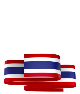 Tayland Kurdele Tasarım Elemanı Ulusal Kutlamalar ve Etkinlikler için beyaz bir arkaplanda izole edildi