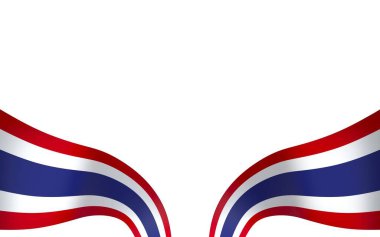 Tayland Kurdele Tasarım Elemanı Ulusal Kutlamalar ve Etkinlikler için beyaz bir arkaplanda izole edildi