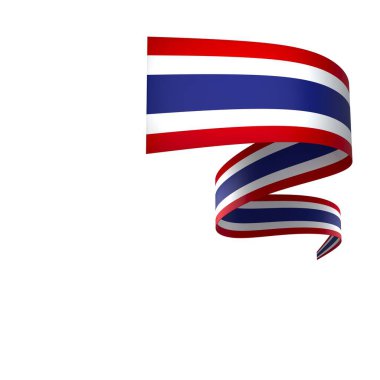 Tayland Kurdele Tasarım Elemanı Ulusal Kutlamalar ve Etkinlikler için beyaz bir arkaplanda izole edildi