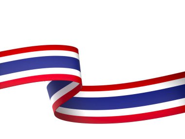Tayland Kurdele Tasarım Elemanı Ulusal Kutlamalar ve Etkinlikler için beyaz bir arkaplanda izole edildi