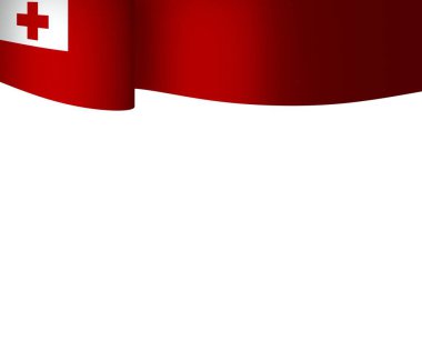 Tonga Kurdele Tasarım Elemanı Ulusal Kutlamalar ve Olaylar için beyaz bir arkaplanda izole edildi
