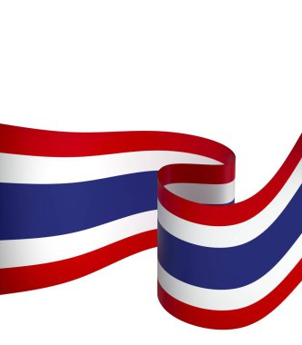 Tayland Kurdele Tasarım Elemanı Ulusal Kutlamalar ve Etkinlikler için beyaz bir arkaplanda izole edildi