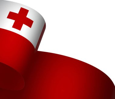 Tonga Kurdele Tasarım Elemanı Ulusal Kutlamalar ve Olaylar için beyaz bir arkaplanda izole edildi