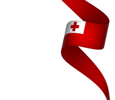 Tonga Kurdele Tasarım Elemanı Ulusal Kutlamalar ve Olaylar için beyaz bir arkaplanda izole edildi