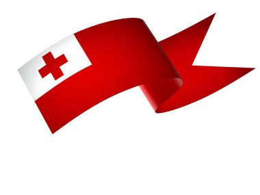 Tonga Kurdele Tasarım Elemanı Ulusal Kutlamalar ve Olaylar için beyaz bir arkaplanda izole edildi