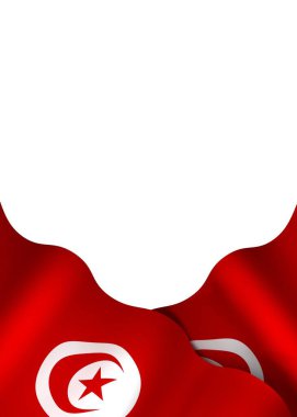 Tunus Kurdele Tasarım Elemanı Ulusal Kutlamalar ve Olaylar için beyaz bir arkaplanda izole edildi