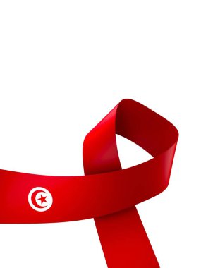 Tunus Kurdele Tasarım Elemanı Ulusal Kutlamalar ve Olaylar için beyaz bir arkaplanda izole edildi
