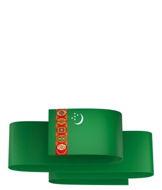 Türkmenistan Bayrak Tasarım Elemanı Ulusal Kutlamalar ve Olaylar için beyaz bir arkaplanda izole edildi