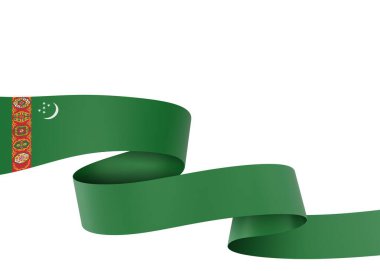 Türkmenistan Bayrak Tasarım Elemanı Ulusal Kutlamalar ve Olaylar için beyaz bir arkaplanda izole edildi