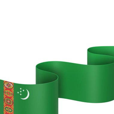 Türkmenistan Bayrak Tasarım Elemanı Ulusal Kutlamalar ve Olaylar için beyaz bir arkaplanda izole edildi