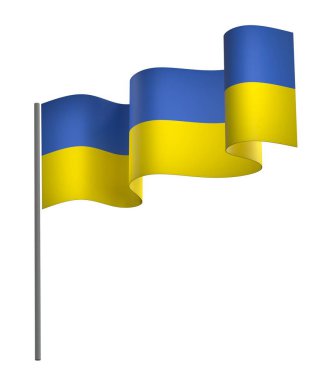 Ukraina Ribbon Flag Design Element isolated in a white background for National Celebrations and Events clipart