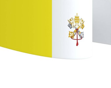 Vatikan Bayrak Tasarım Elemanı Ulusal Kutlamalar ve Etkinlikler için beyaz bir arkaplanda izole edildi